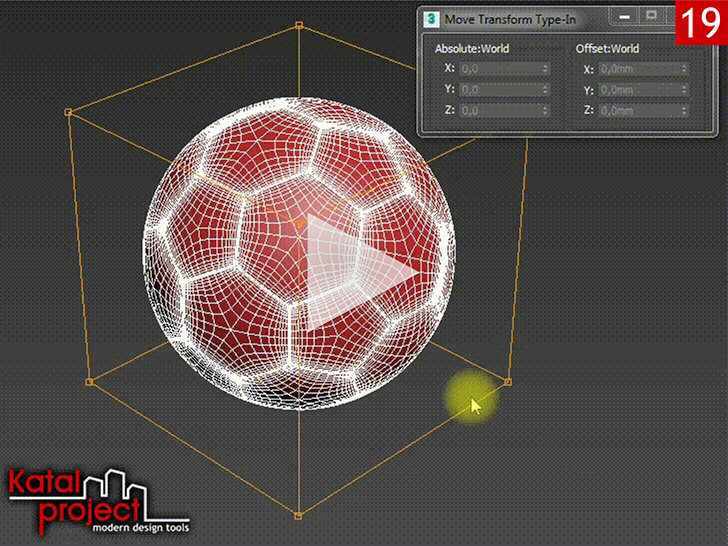 3ds Max 2020 > Soccer Ball Model > FFD 2x2x2 > 110,0mm Radius