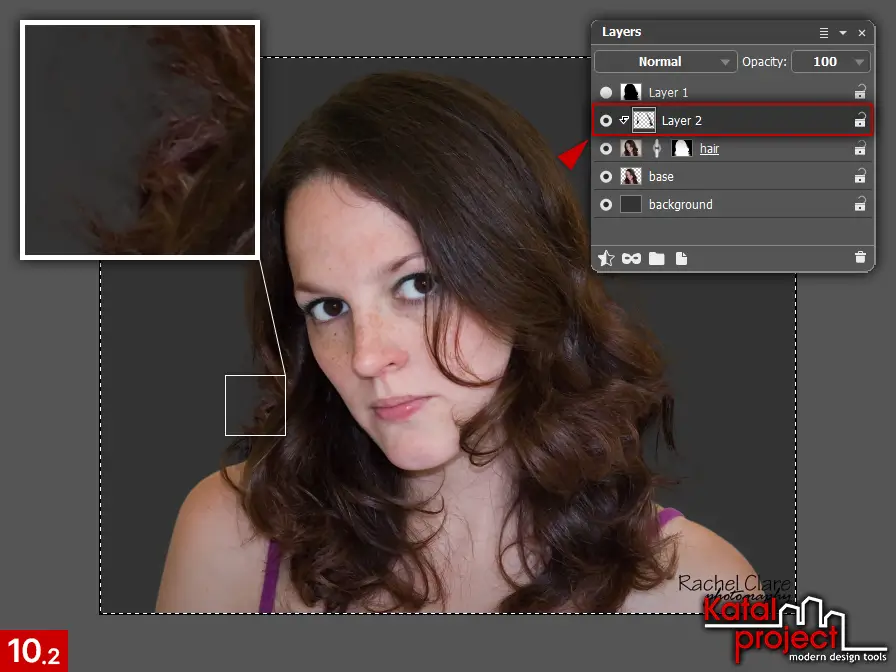 AliveColors 10.0 – Cutting Hair – Step 10.2