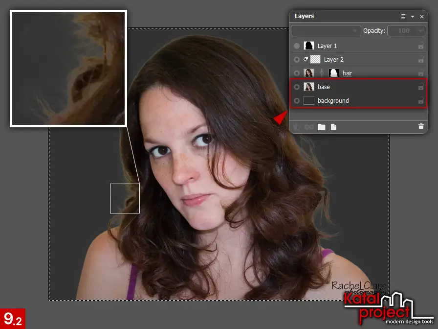 AliveColors 10.0 – Cutting Hair – Step 9.2
