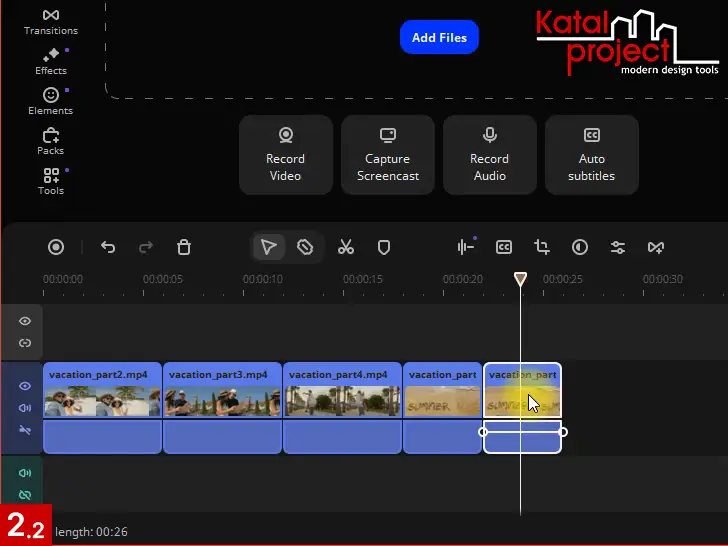 Мовавика Видео 2026 – Timeline – Video track – vacation_part2.mp4 – from the End to the Beginning