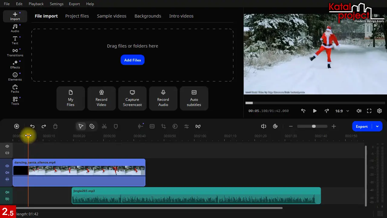 Мовавика Видео 2026: Timeline – Jingle203.mp3 – from 00:19.500 to 00:04.800