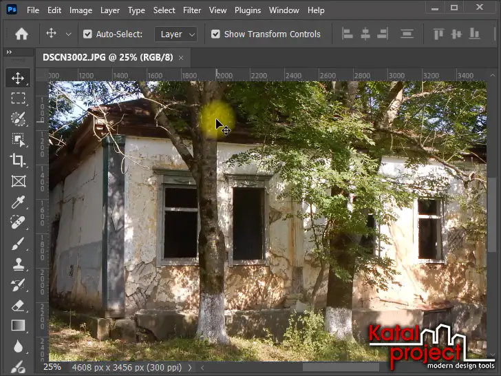 Photoshop 2026 – меню View > переключатель Rulers