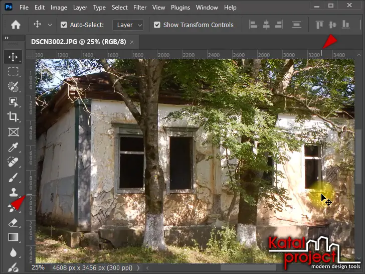 Photoshop 2026 – Rulers (Линейки) > метки позиции курсора