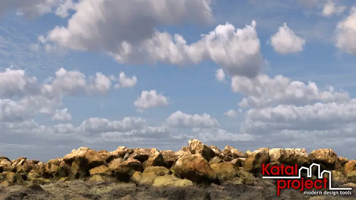 V-Ray 6 for 3ds Max – Clouds with V-Ray Sun and Sky System – Result